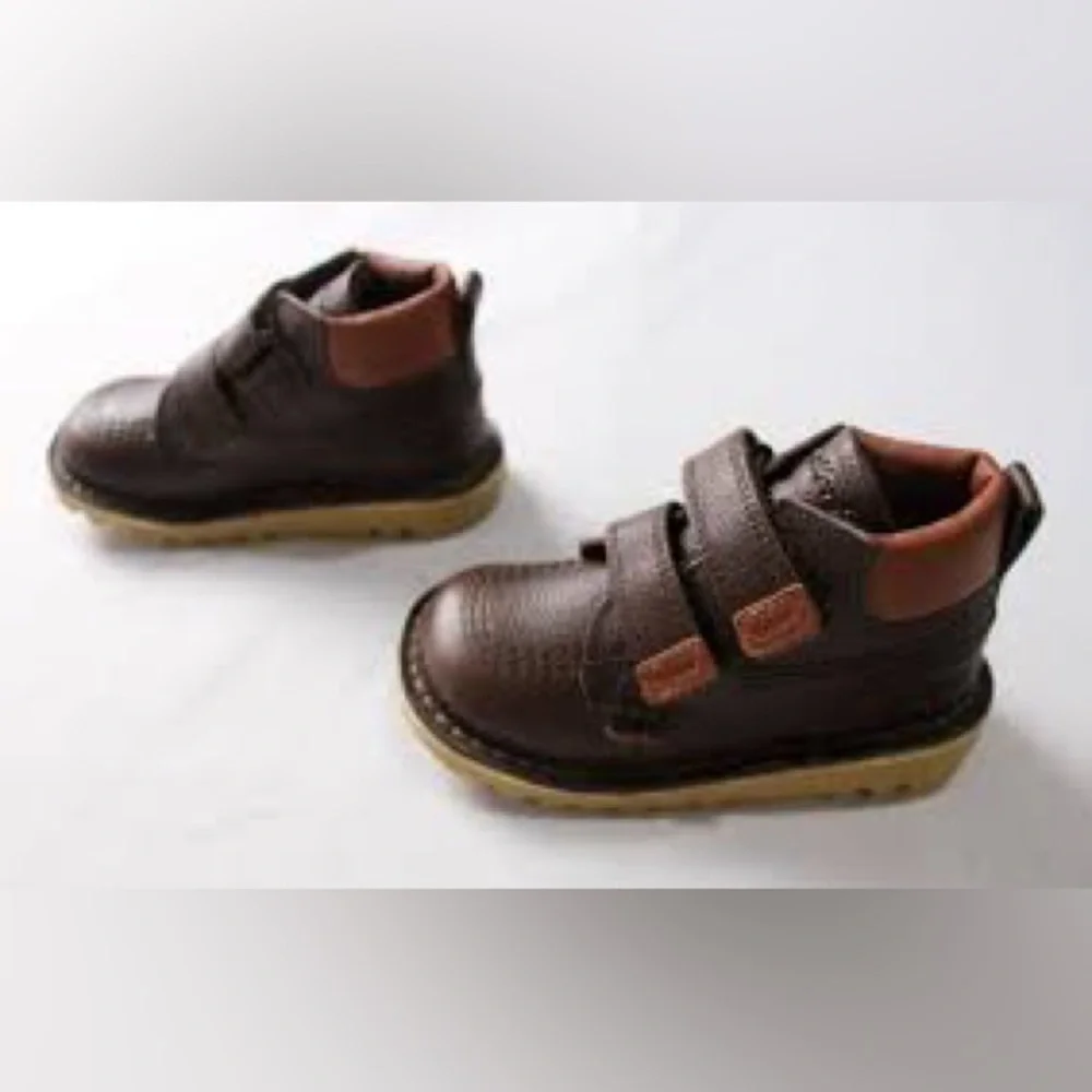 Kickers Toddler Boy's Kick Hi‎ Roll Leather Boots Brown Size 11.5 NWT in box